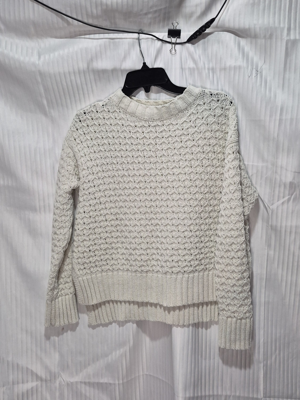 a new day XS Cream Cable-Knit Crewneck Sweater
